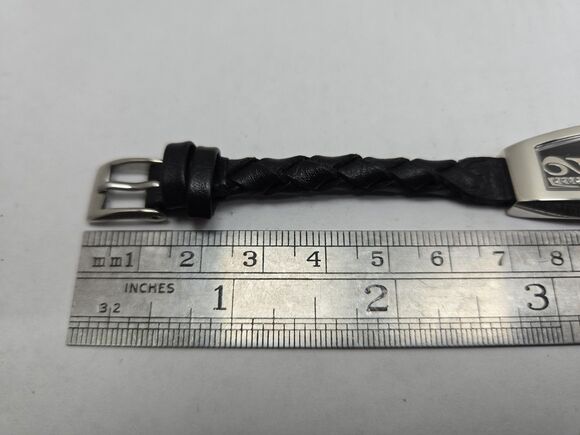 Mercedes Benz Womens 15mm Slim Black Braided Leather Watch Swiss New Battery main image 11